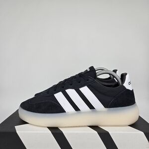 adidas Women's Black and White Gazelle-Style Athletic Sneakers